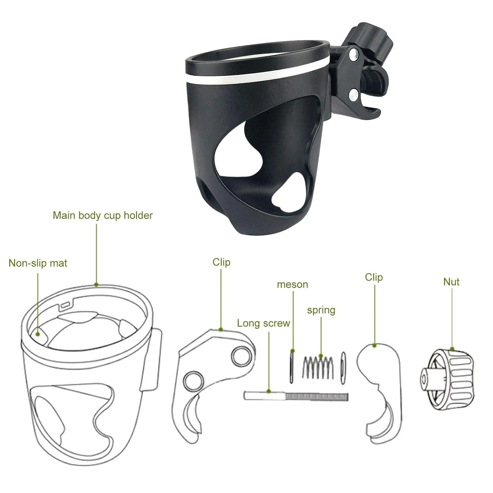 Stroller Cup Holder with Phone Holder