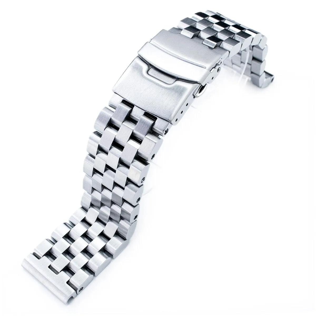 SUPER Engineer Type II Watch Band Straight End, 316L Stainless Steel Solid Link Push Button