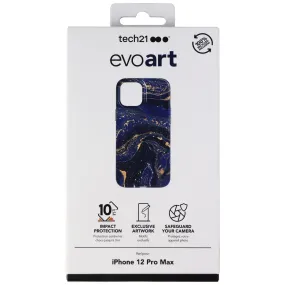 Tech21 Evo Art Series Case for Apple iPhone 12 Pro Max - Blue Marbling