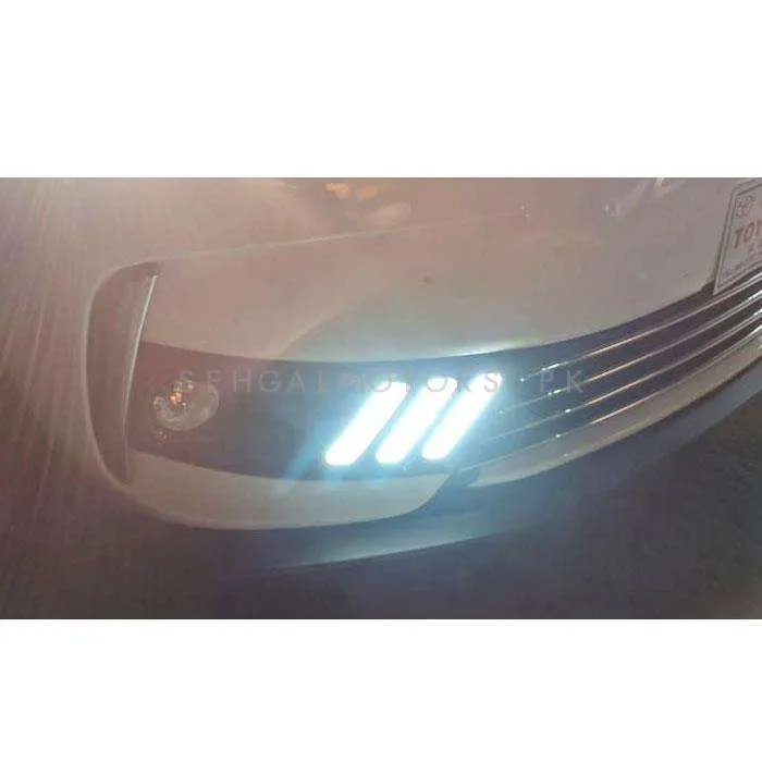 Toyota Corolla Mustang Style Face Lift Fog Lamps Light DRL Cover Chrome - Model 2017-2021