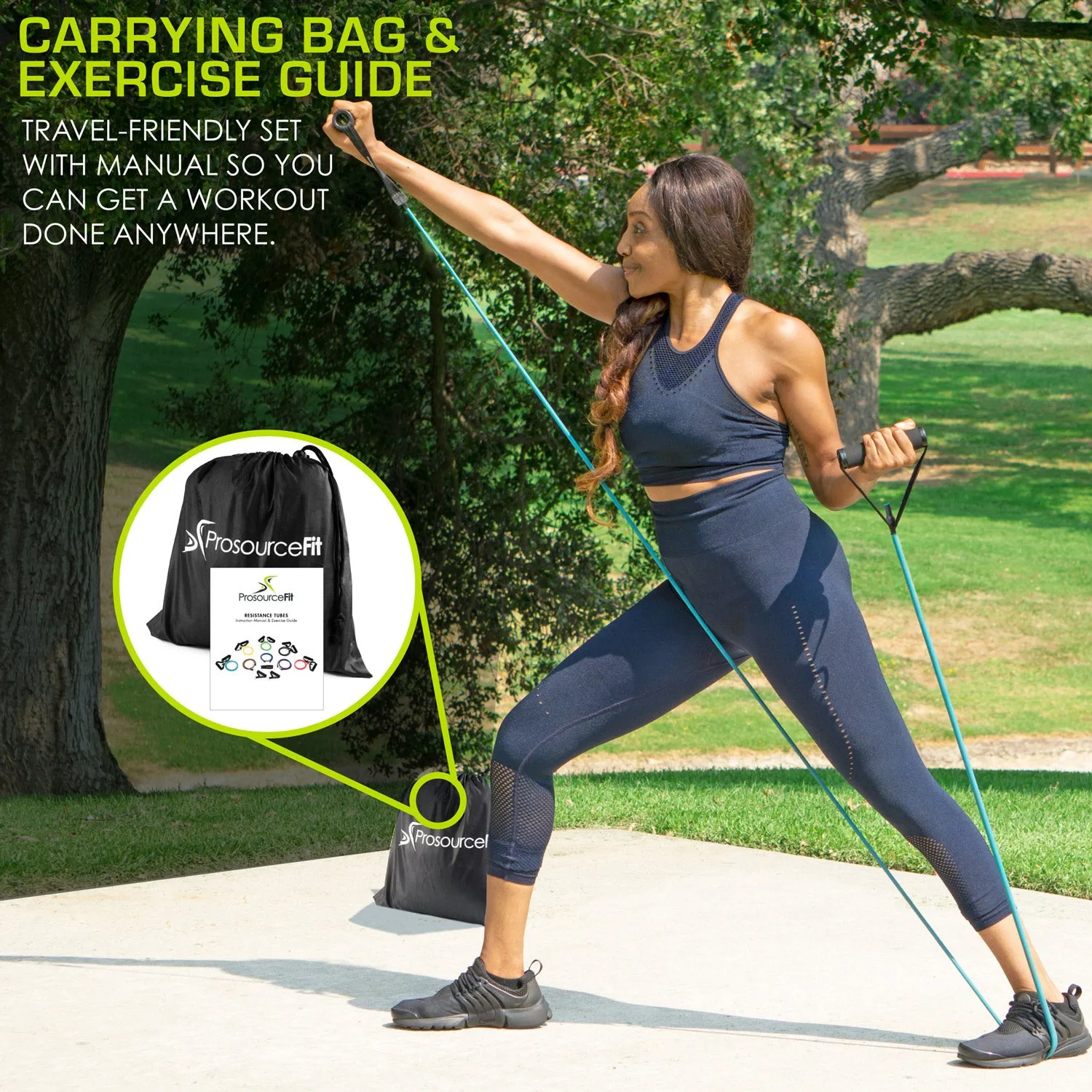 Tube Resistance Bands Set with Attached Handles