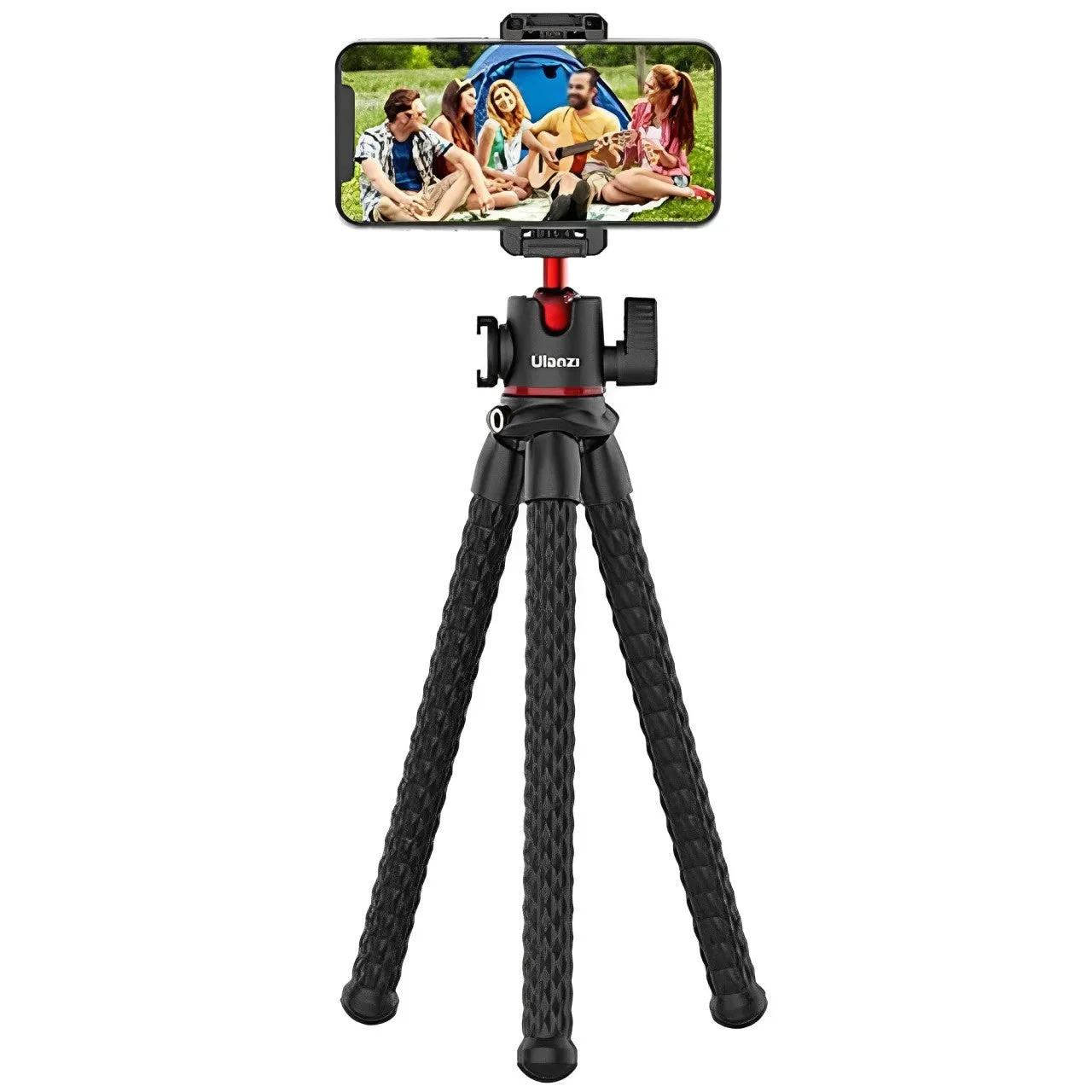 Ulanzi MT-33 Flexible Octopus Tripod with Double Cold Shoe Ball Head C-Clamp with Max 2kg / 11.8" Weight and Height, ABS   TPR Rubber Legs and 2.36" to 3.33" Smartphone Size Compatibility for Vlog Vlogging, Interviews, Content Creation