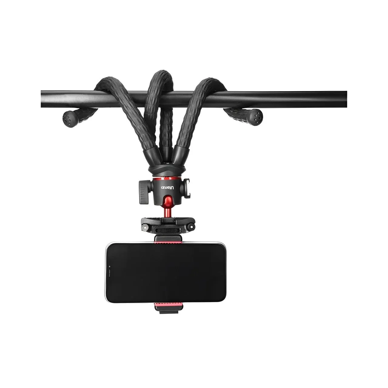 Ulanzi MT-33 Flexible Octopus Tripod with Double Cold Shoe Ball Head C-Clamp with Max 2kg / 11.8" Weight and Height, ABS   TPR Rubber Legs and 2.36" to 3.33" Smartphone Size Compatibility for Vlog Vlogging, Interviews, Content Creation