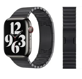 Ultra-Thin Solid Stainless-Steel Band Compatible with Apple Watch 45MM 44MM 42MM-Black