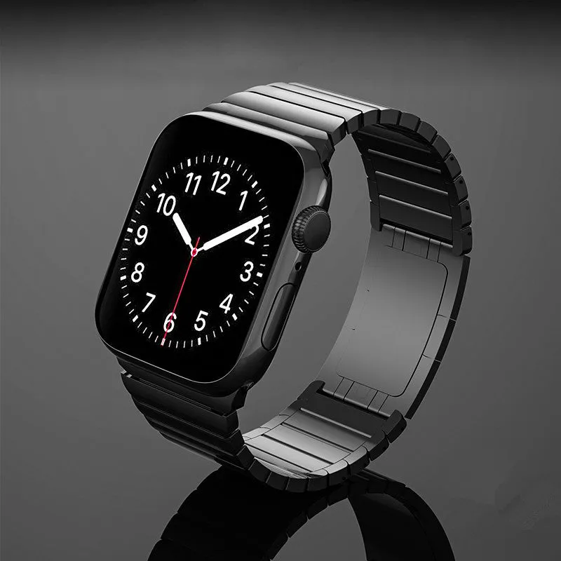 Ultra-Thin Solid Stainless-Steel Band Compatible with Apple Watch 45MM 44MM 42MM-Black