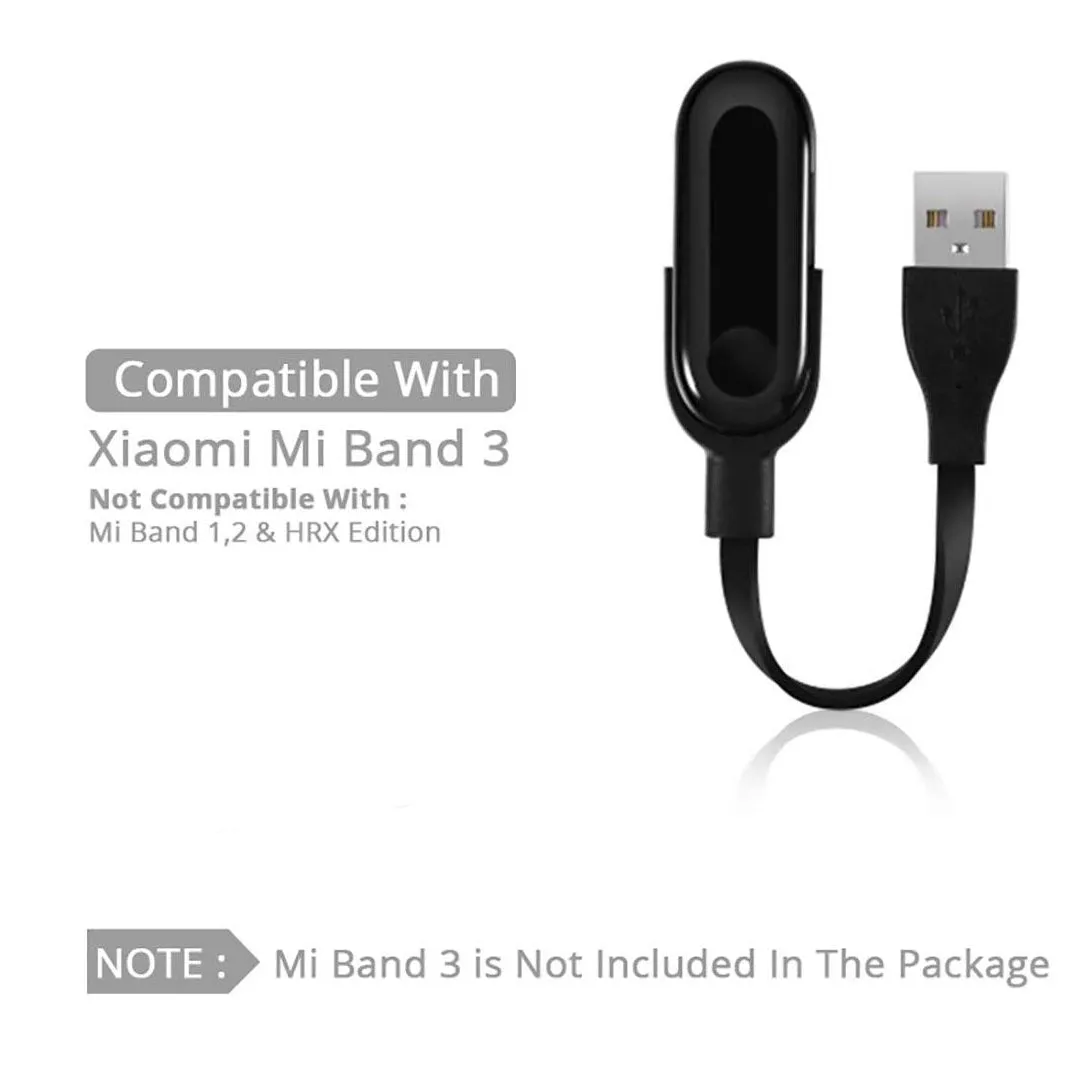 USB Charger Cord Fast Charging Cable Adapter for Xiaomi MI Band 3 - Black