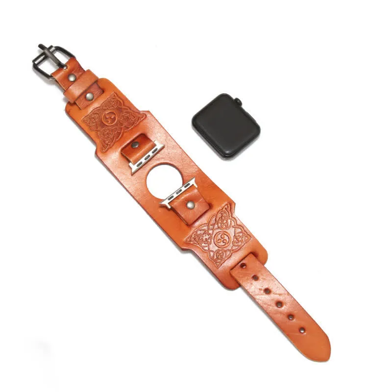 Viking Celtic Knot Totem Leather Watch Band