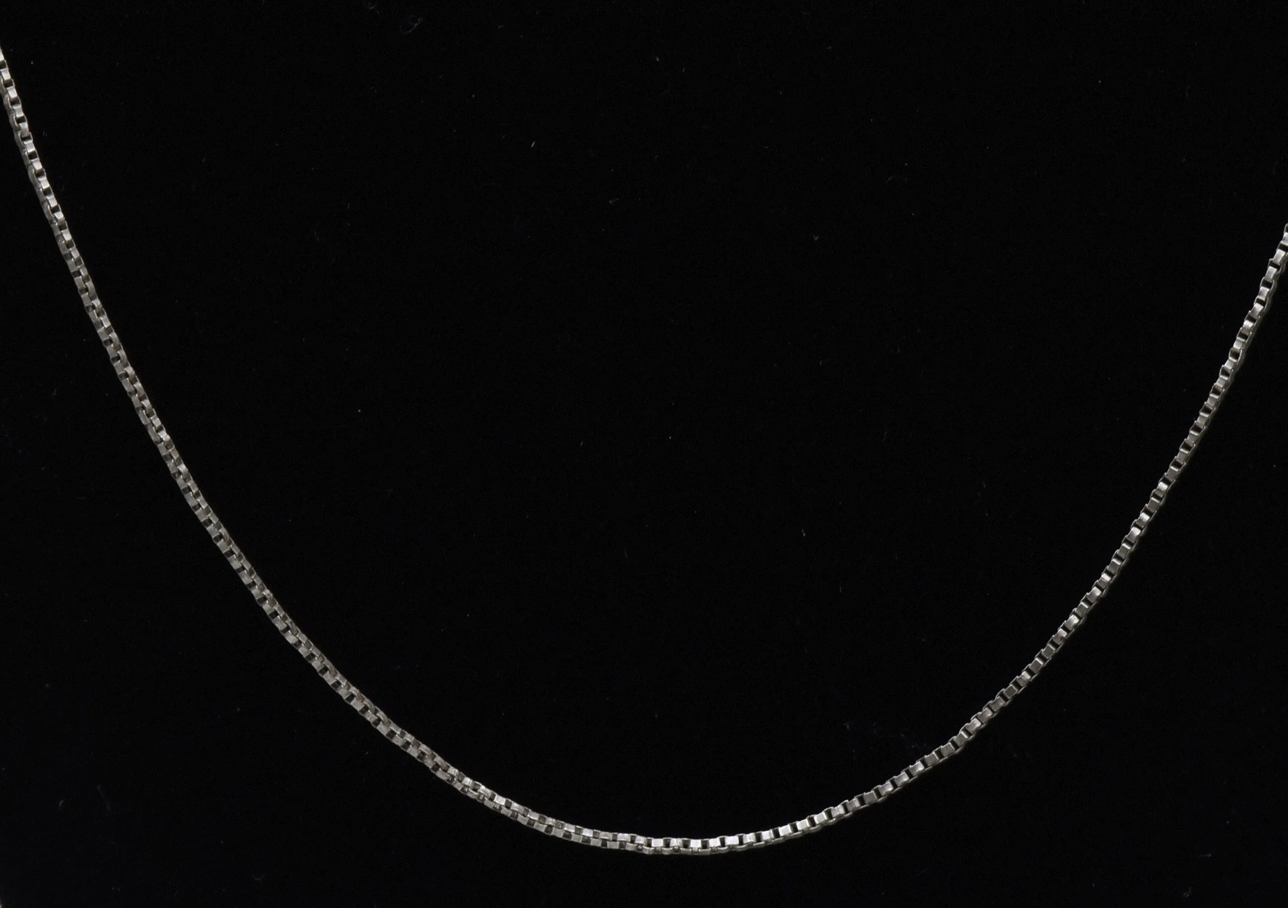 Vintage Italian Sterling Silver Box Link Chain Necklace - 26" MISSING CLASP