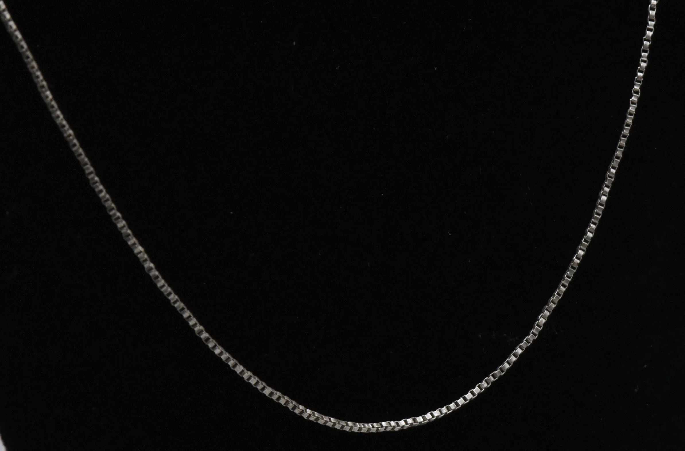 Vintage Italian Sterling Silver Box Link Chain Necklace - 26" MISSING CLASP