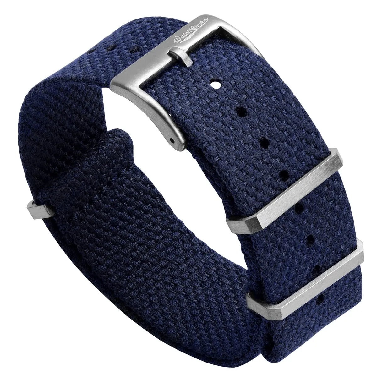 WatchGecko Braemore Military Canvas Watch Strap - Marine Blue