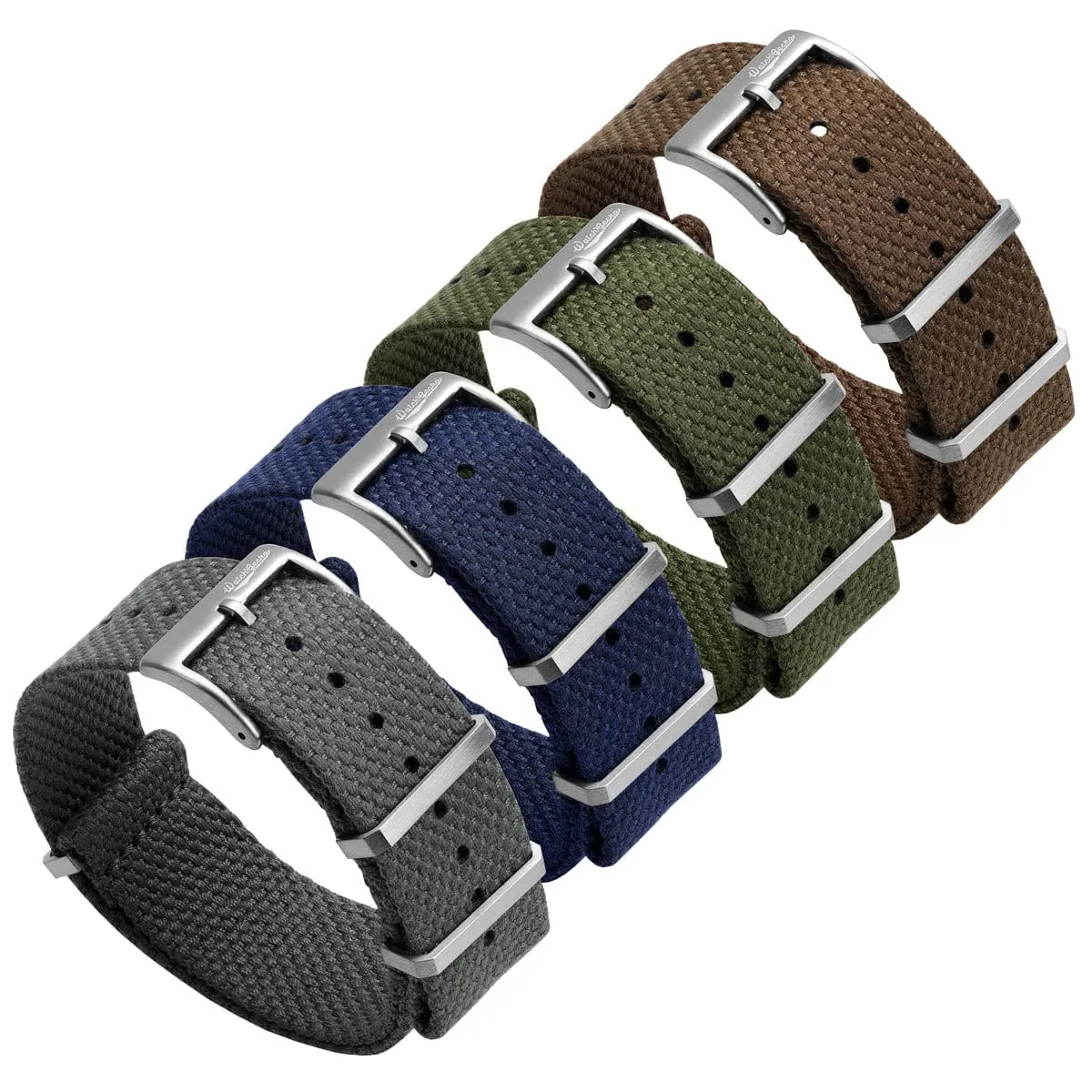 WatchGecko Braemore Military Canvas Watch Strap - Marine Blue