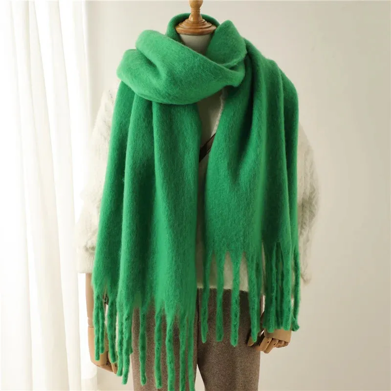 Winter Women Cashmere Warm Solid Thick Soft Pashmina Wraps Bufanda Scarf