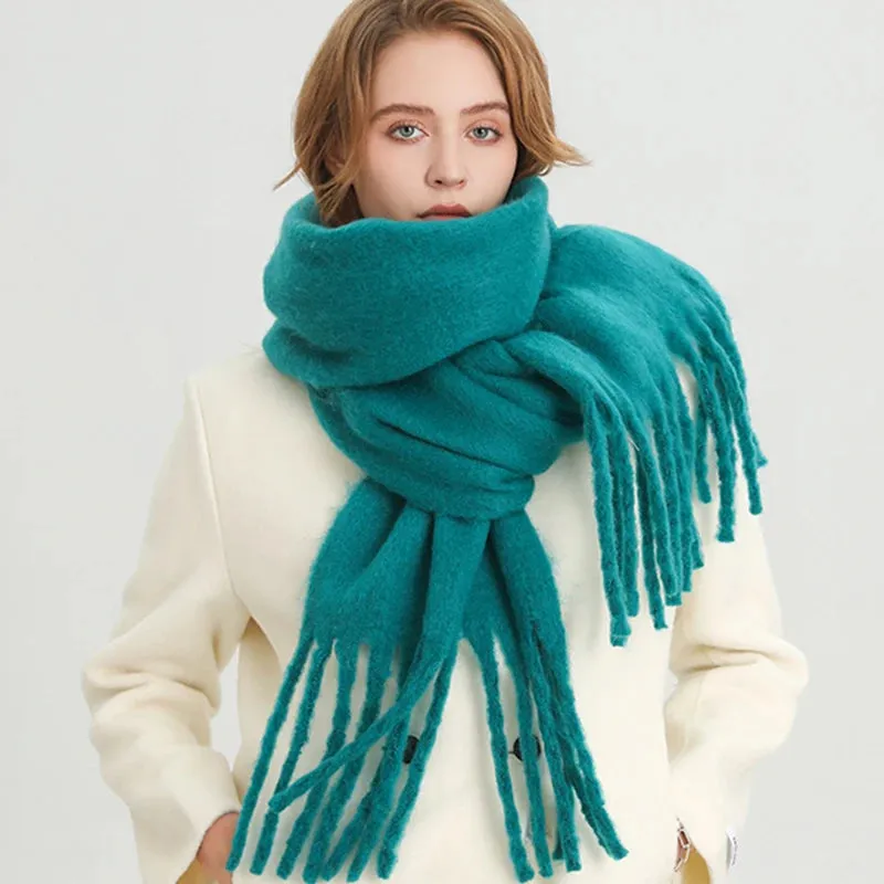 Winter Women Cashmere Warm Solid Thick Soft Pashmina Wraps Bufanda Scarf