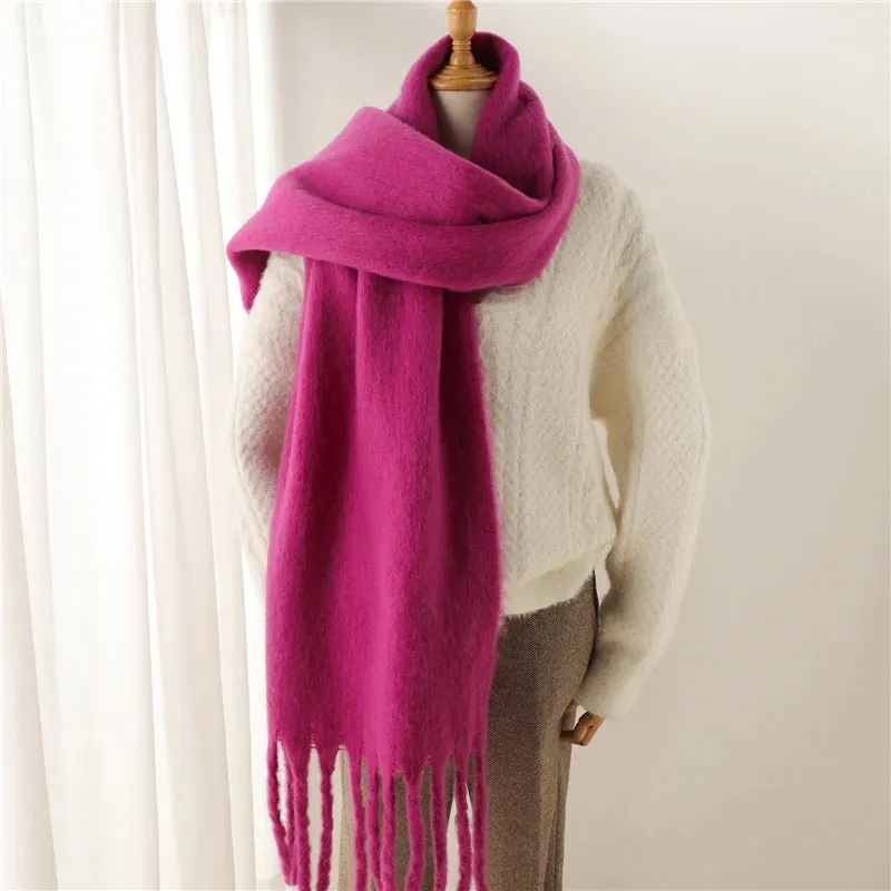 Winter Women Cashmere Warm Solid Thick Soft Pashmina Wraps Bufanda Scarf