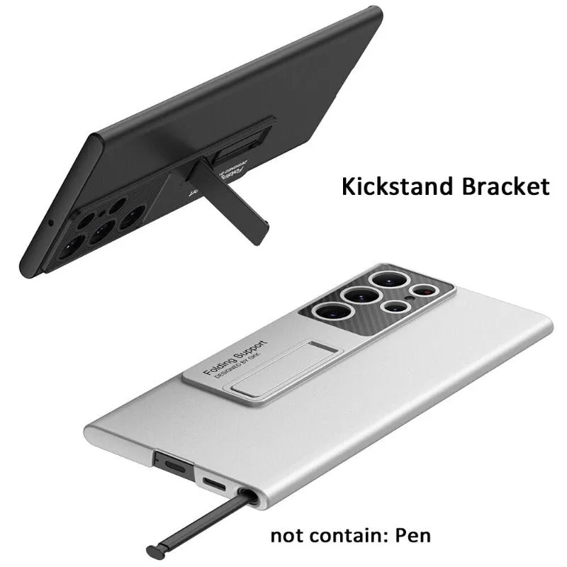 With Pen Holder Slot Matte Thin Slim Phone Case With Kickstand