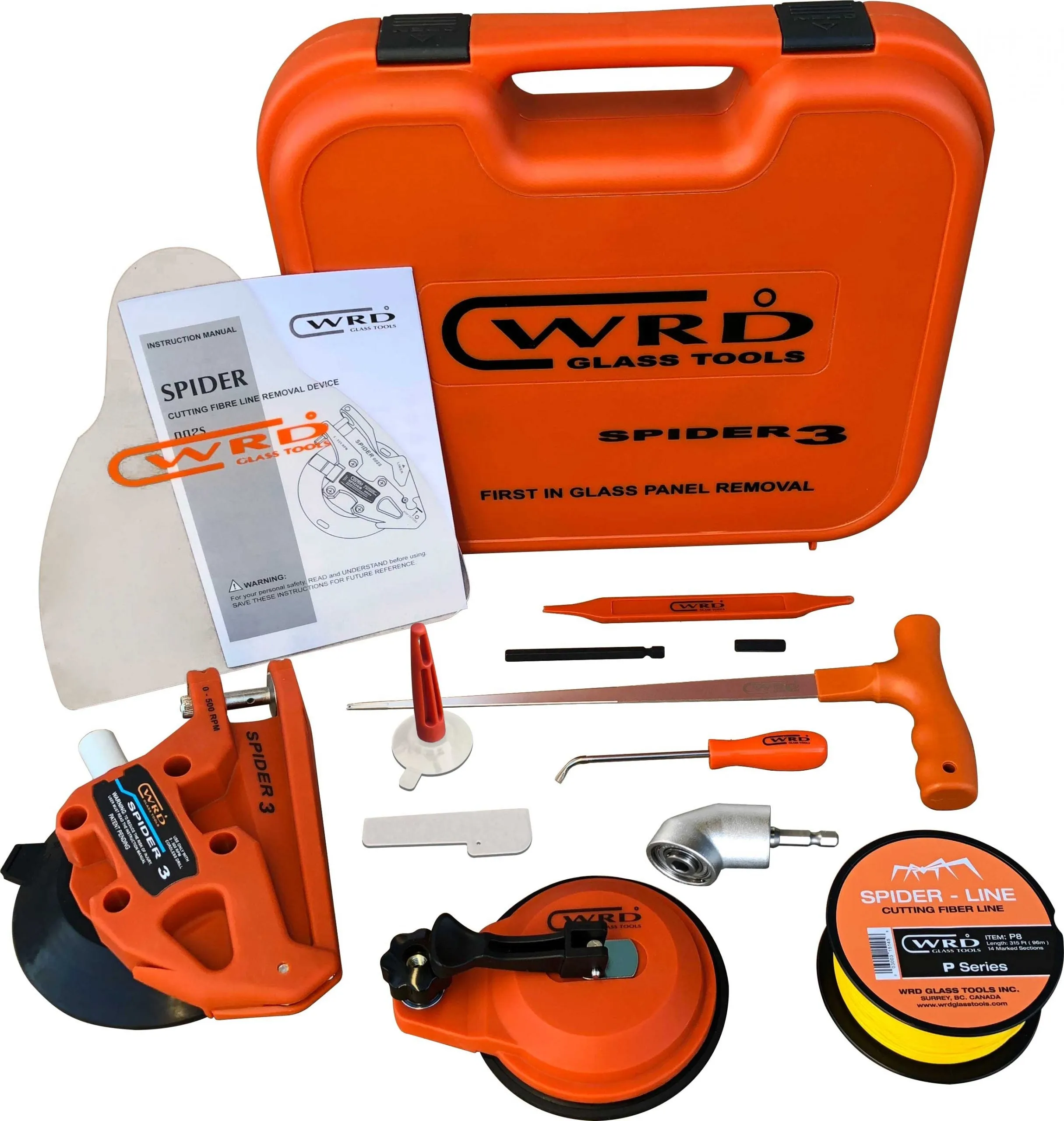 WRD S3 300W WRD Spider 3 – Kit 300 W, Windshield wire cut out kitAuto Glass Removal Tools, Professional Windshield fiber wire removal system, Made in Canada